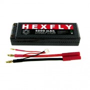 7.4V 2S 20C 5000mAh LIPO Battery with Hard Case and Banana 4.0 Connector, (Must use LIPO charger) - HX500020C-B